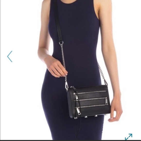 REBECCA MINKOFF Black/Silver 3 Zip Crossbody - Picture 2 of 6